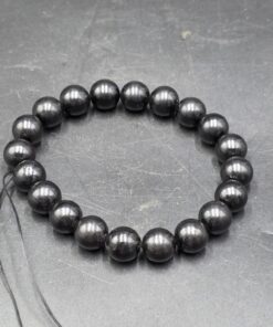 Jet Bracelet ~10mm Beads | China | 75% Carbon 12% Oxygen 13% Sulfur & Hydrogen| Polished Jet - Image 3