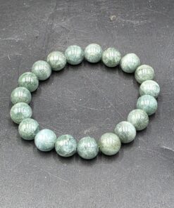Alternative view of Green Apatite Bracelet ~9mm Beads | Madagascar | Ca5(PO4)3(OH,F,Cl) | Polished Green Apatite