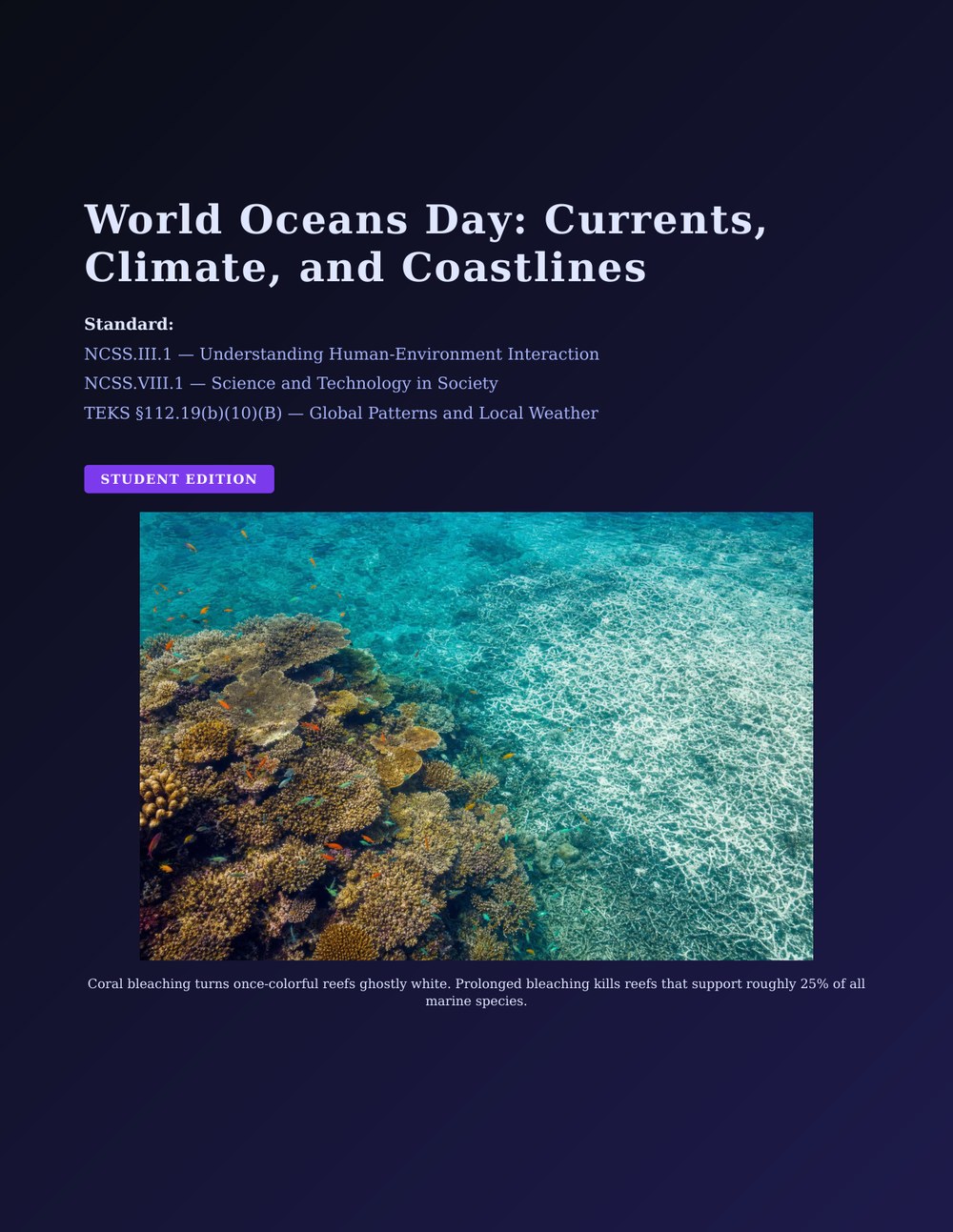 World Oceans Day: Currents, Climate, and Coastlines