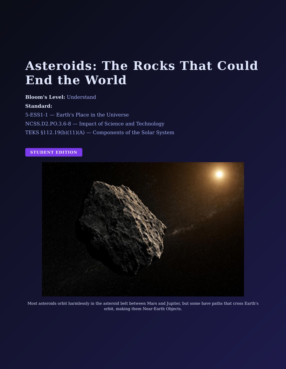 Asteroids: The Rocks That Could End the World