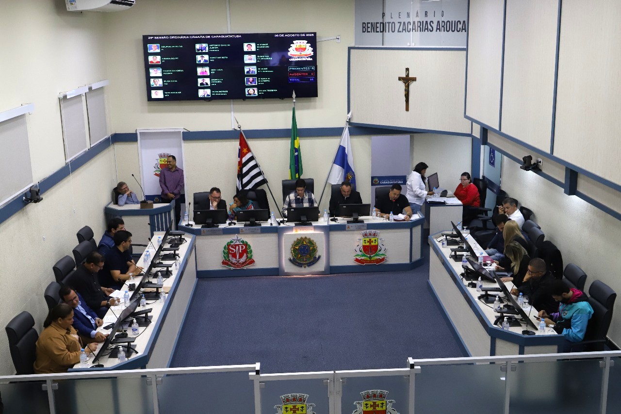 Câmara discute três projetos de lei na 26ª Sessão Ordinária nesta terça-feira