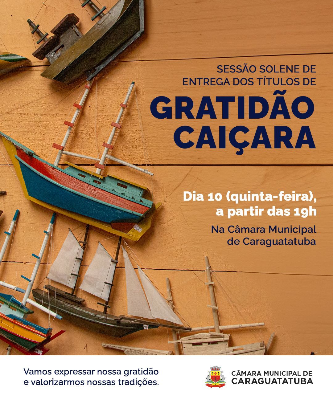 Câmara Municipal de Caraguatatuba entrega títulos de Gratidão Caiçara na próxima quinta-feira