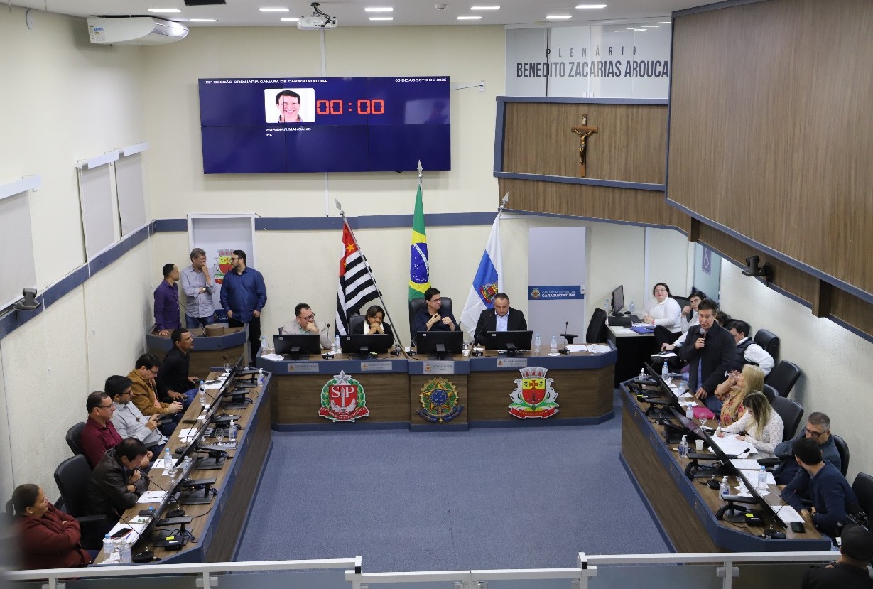 23ª Sessão Ordinária vota quatro projetos e vetos nesta terça-feira em Caraguatatuba