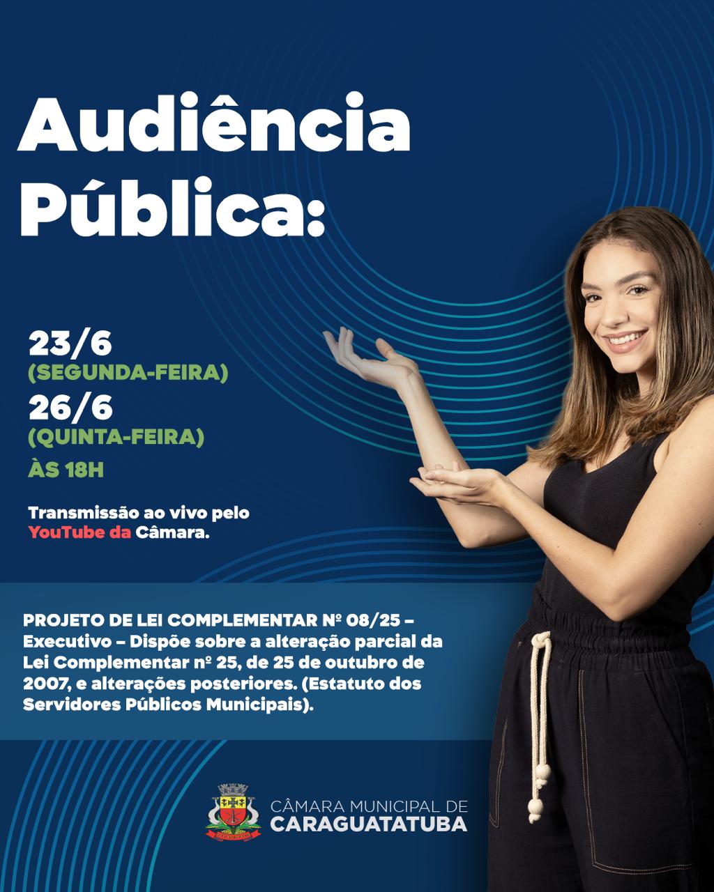 Câmara de Caraguatatuba realiza audiências públicas sobre mudanças no Estatuto dos Servidores Municipais