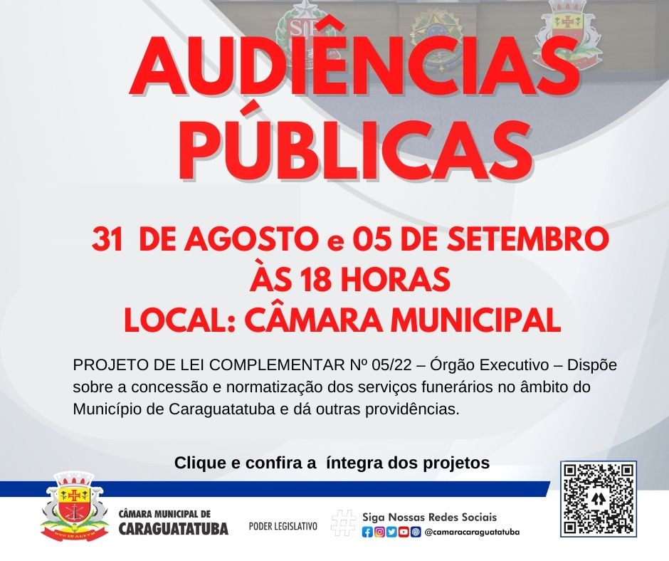 Câmara promove audiências públicas para discutir projeto de lei de concessão e normatização do serviço funerário