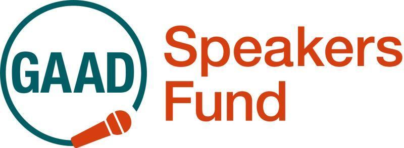 GAAD Speakers Fund logo with a microphone.