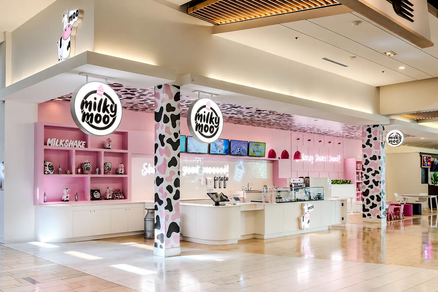Interior de uma unidade Milky Moo