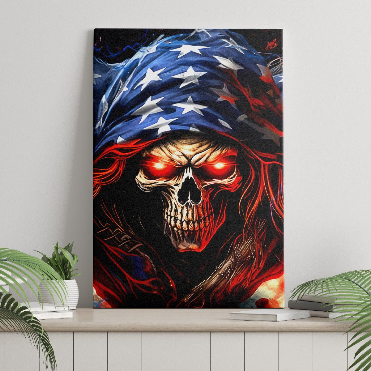 American Skull Canvas Wall Art One Day I Gonna Fuck It All Dt01
