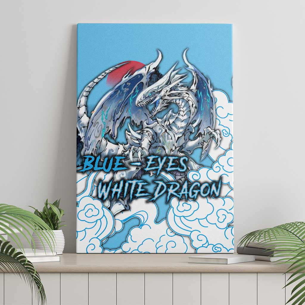 Blue Eyes White Dragon Canvas Wall Art Anime Japan Art Style