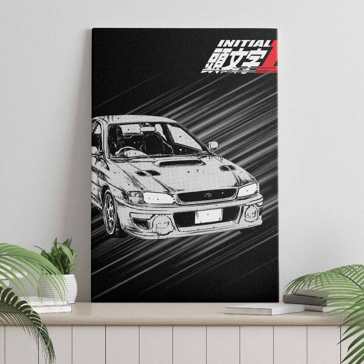 Bunta Fujiwara Impreza Initial D Canvas Wall Art Manga Mix Anime Style