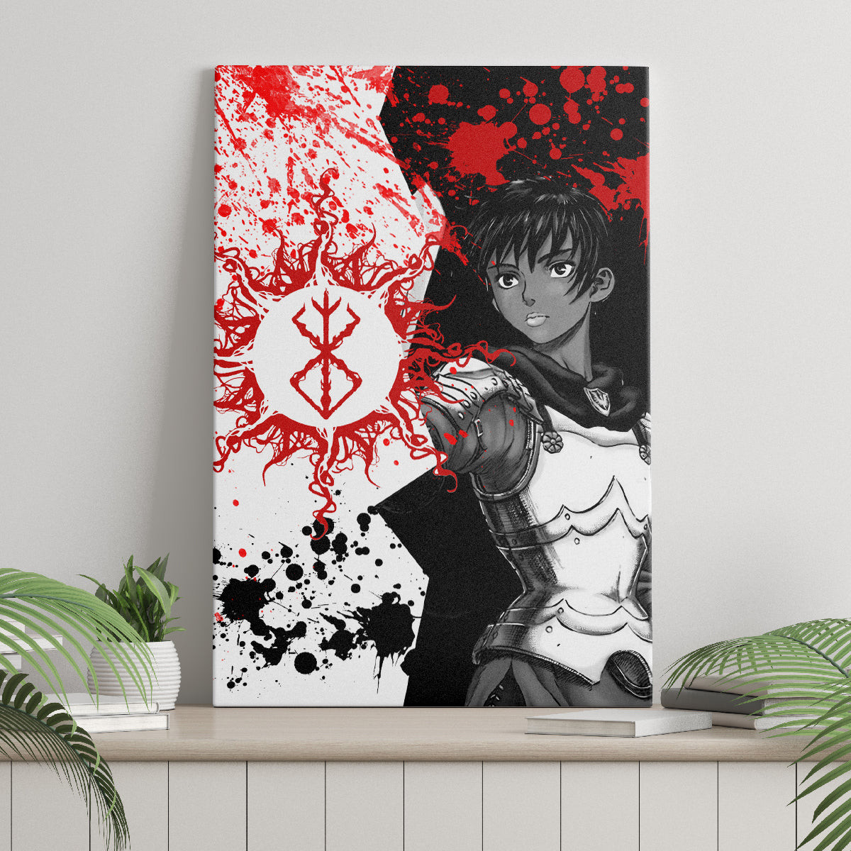 Casca Berserk Canvas Wall Art Grunge Blood Style