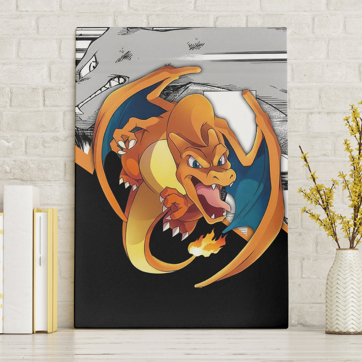 Charizard Mix Manga Canvas Wall Art