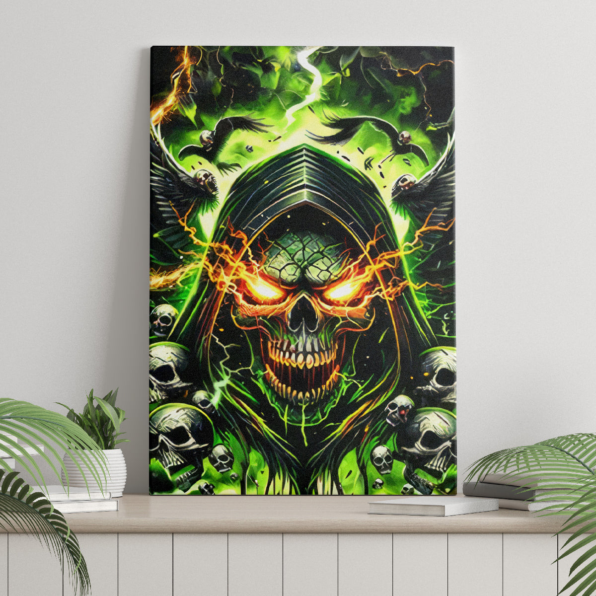 Doule Skull Canvas Wall Art Angel To Some Demon To Most Dt01