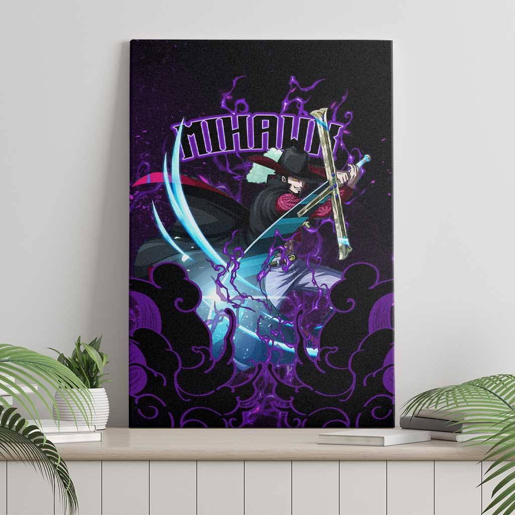 Dracule Mihawk One Piece Canvas Wall Art Haki Pattern Anime Style