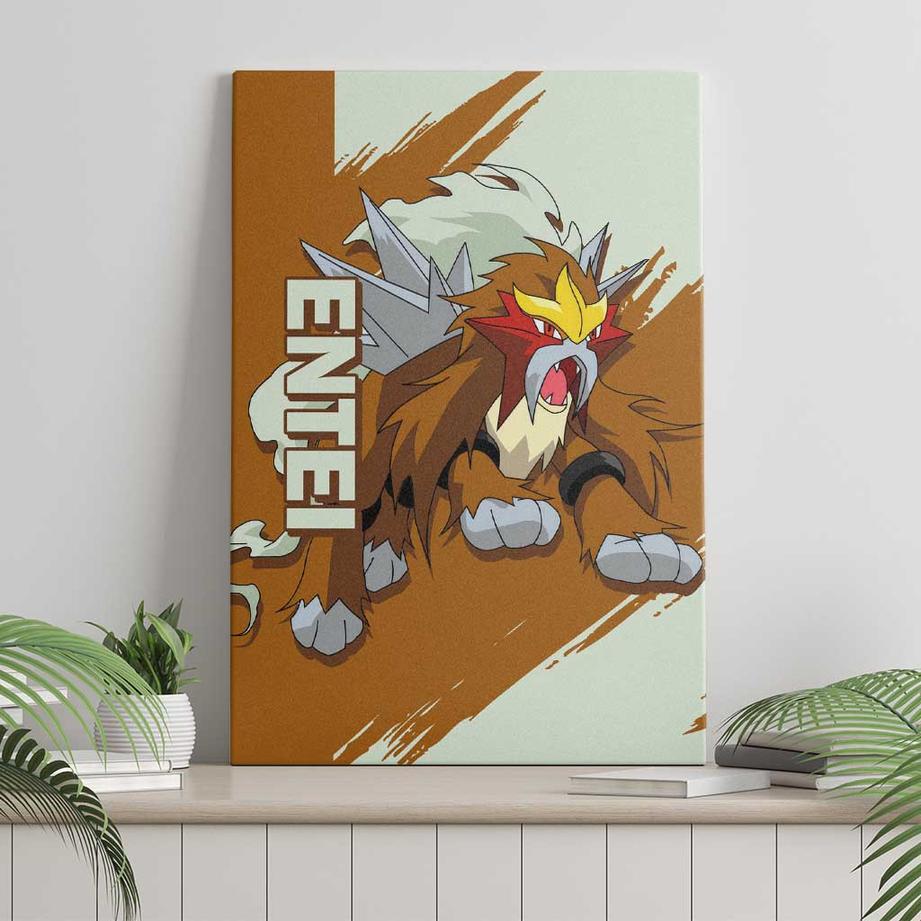 Entei Pokemon Canvas Wall Art Anime Style Ts04