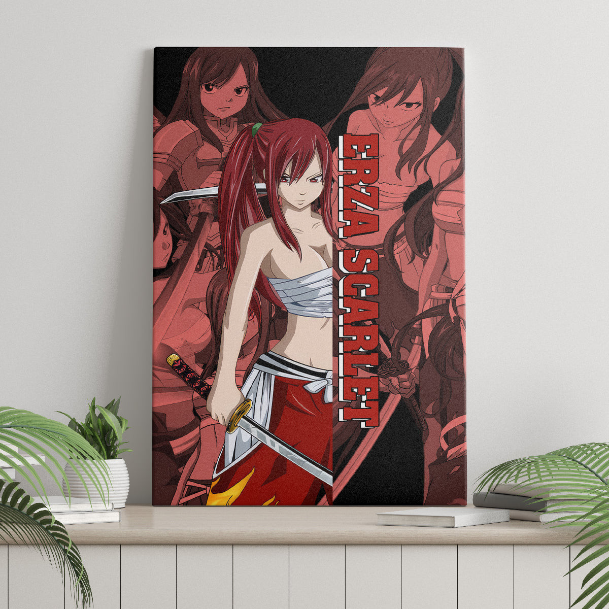 Erza Scarlet Fairy Tail Canvas Wall Art Anime Mix Manga Style