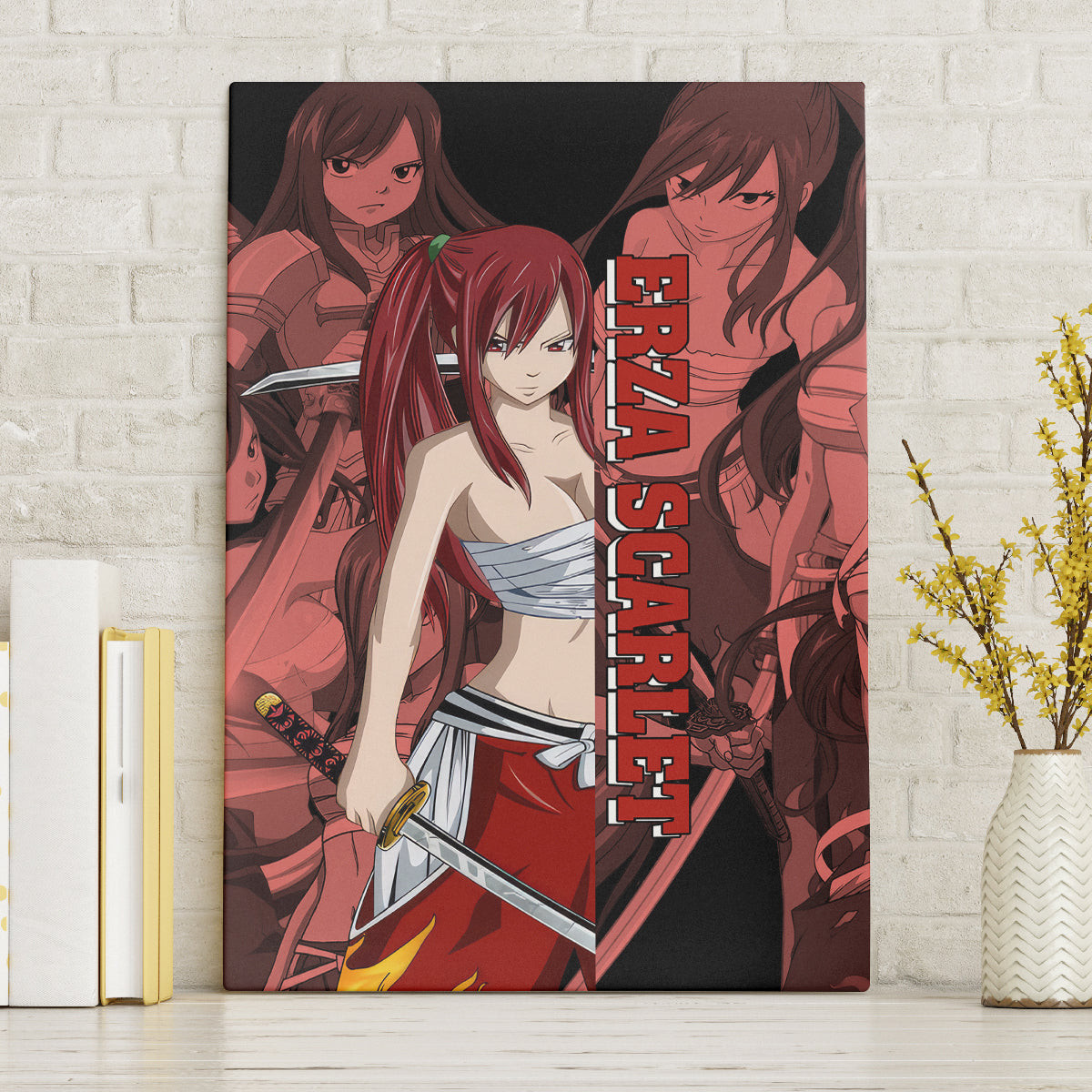 Erza Scarlet Fairy Tail Canvas Wall Art Anime Mix Manga Style