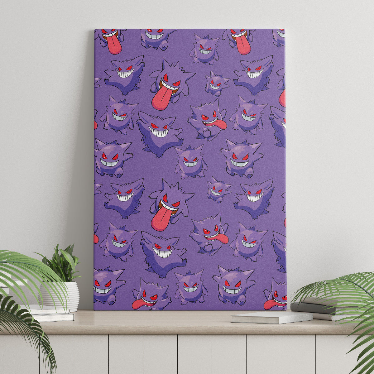 Gengar Clothes Pattern Style Canvas Wall Art