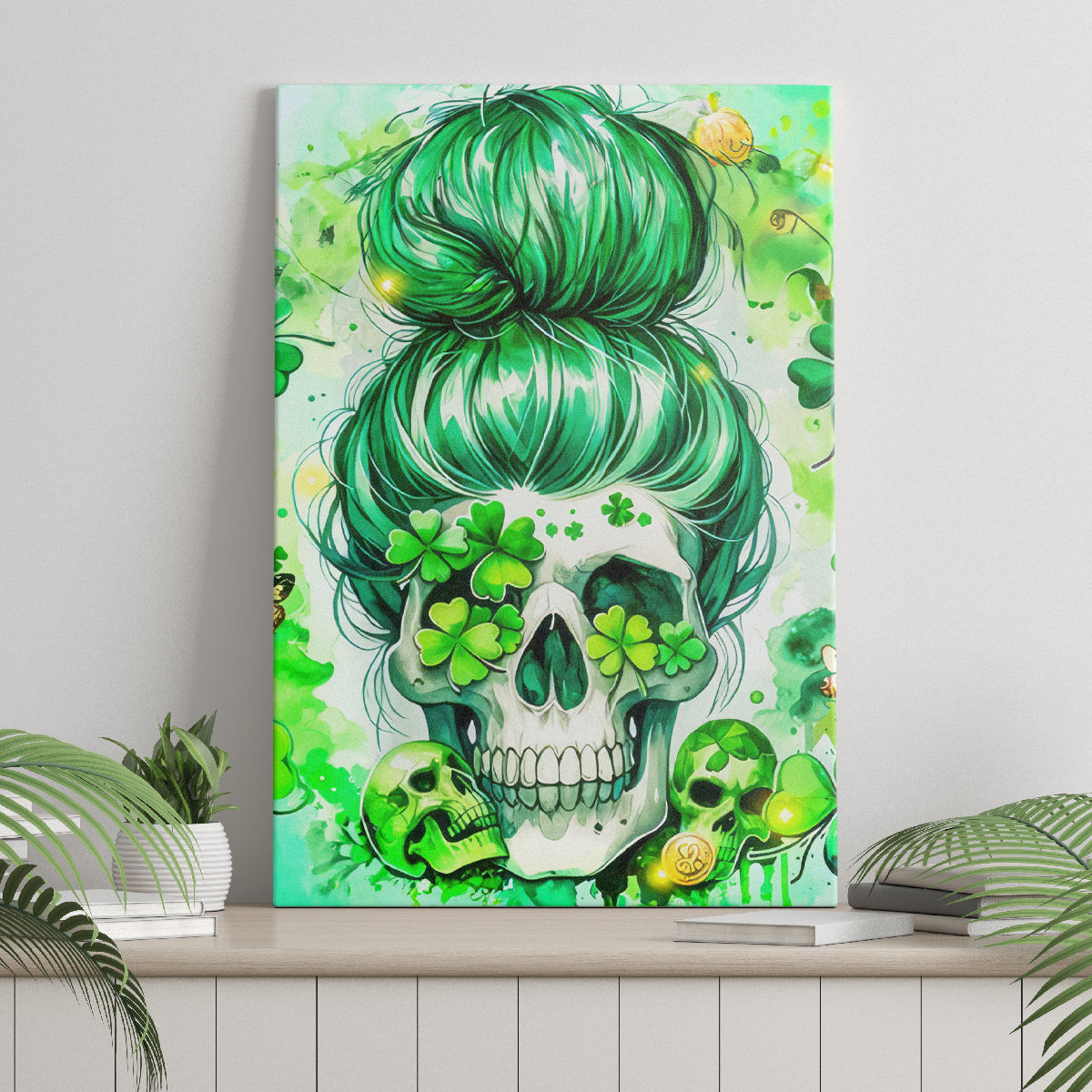 Irish Skull Canvas Wall Art Oho Lucky Mama Dt01
