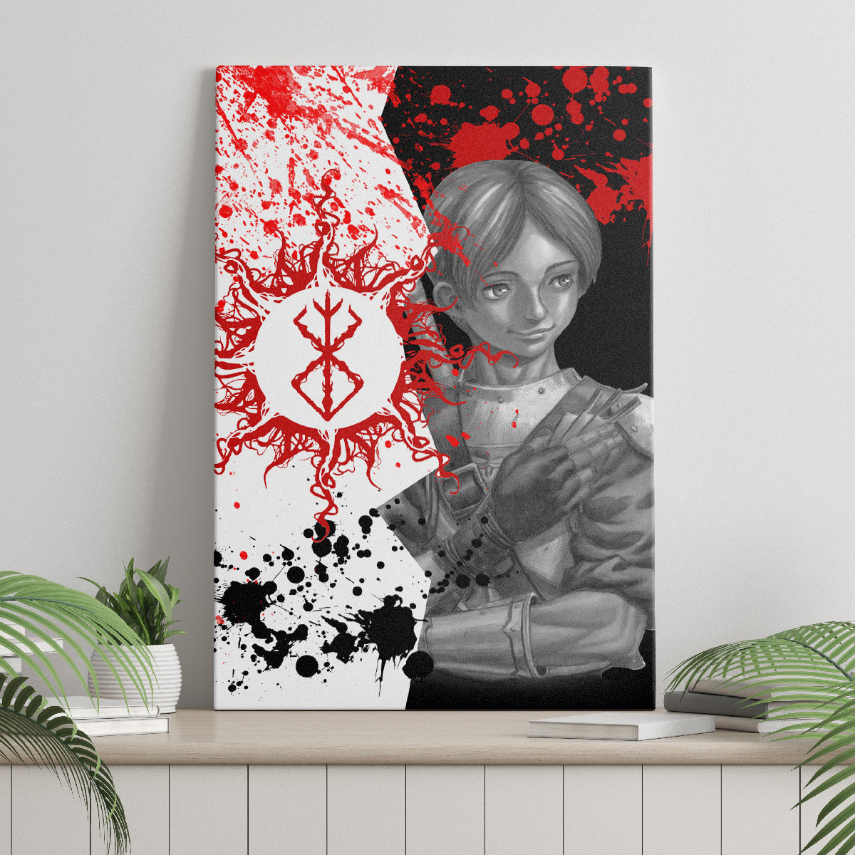 Judeau Berserk Canvas Wall Art Anime Run Symbol Blood Style