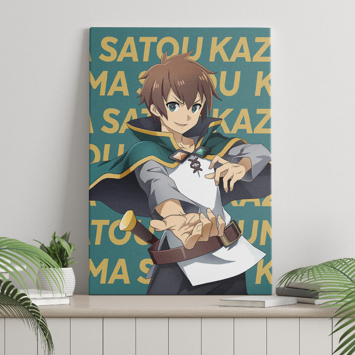 Kazuma Satou Konosuba Canvas Wall Art Anime Style
