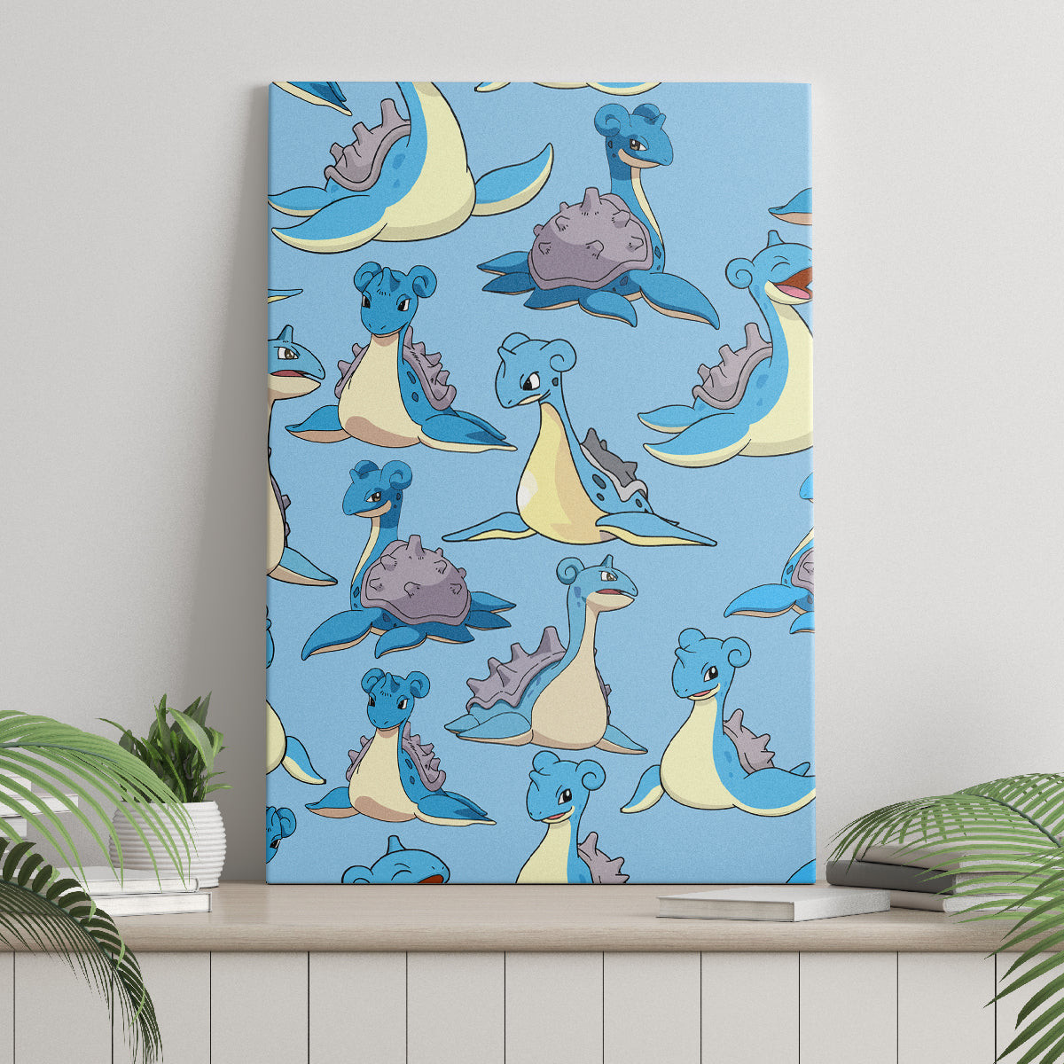 Lapras Clothes Pattern Style Canvas Wall Art