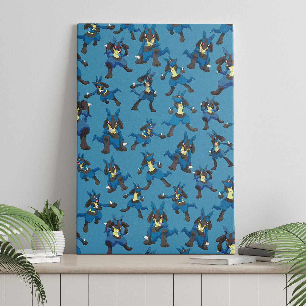 Lucario Pattern Style Canvas Wall Art