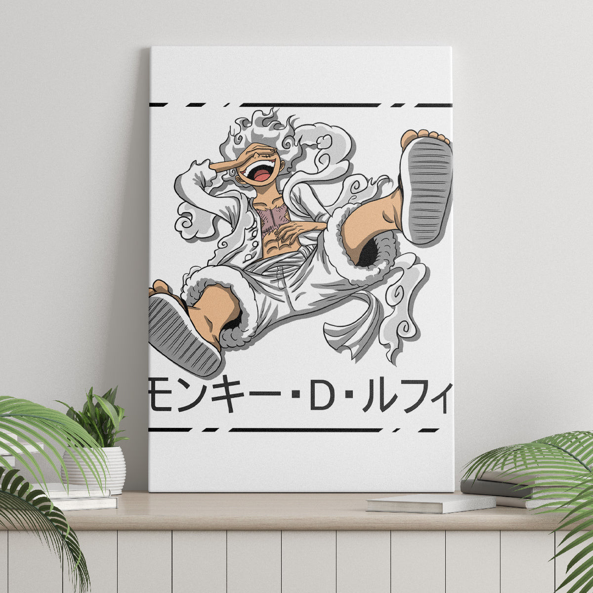 Luffy Gear 5 White Hair One Piece Streetstyle Canvas Wall Art