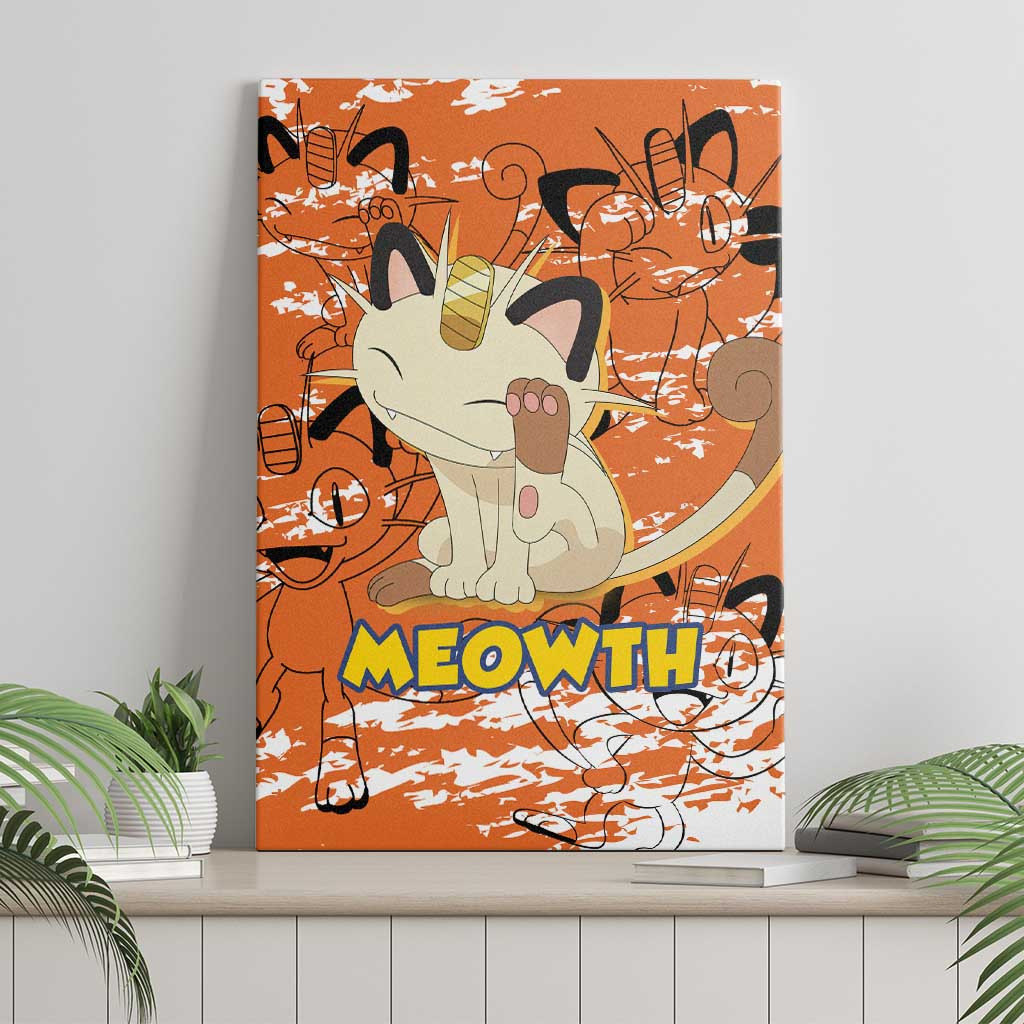 Meowth Pokemon Canvas Wall Art Anime Style Ts04