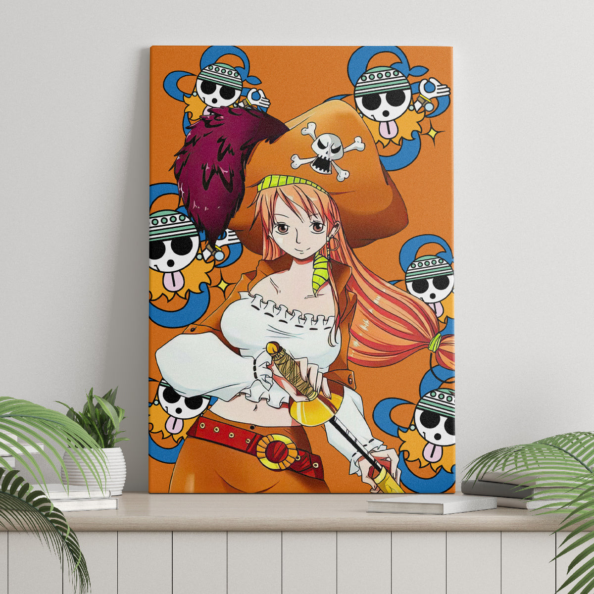 Nami Anime Movie Red Canvas Wall Art