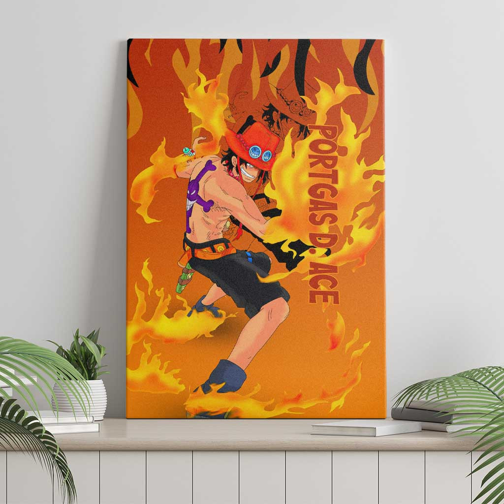 Portgas D Ace One Piece Canvas Wall Art Anime Style Ts04
