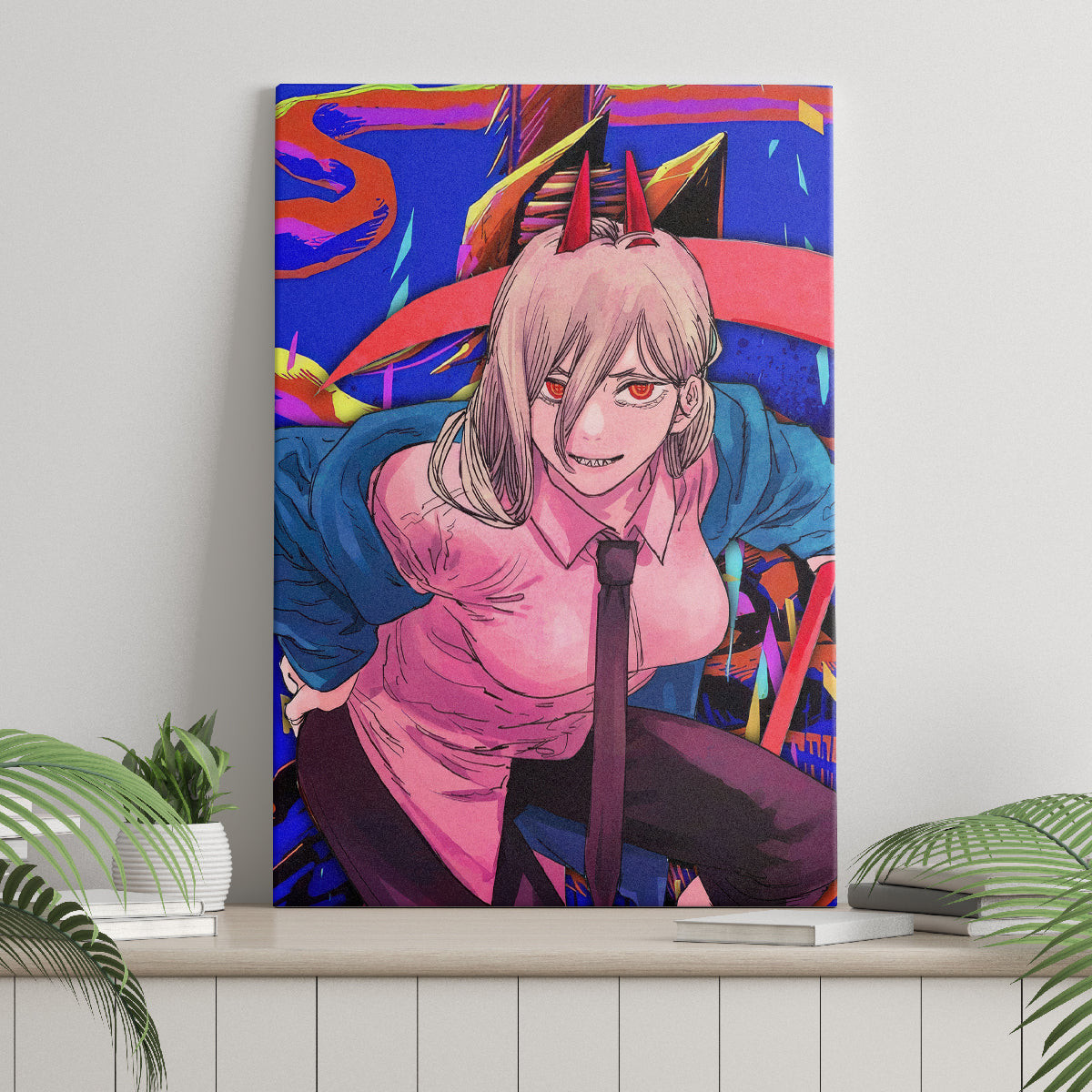 Power Chansaw Man Canvas Wall Art