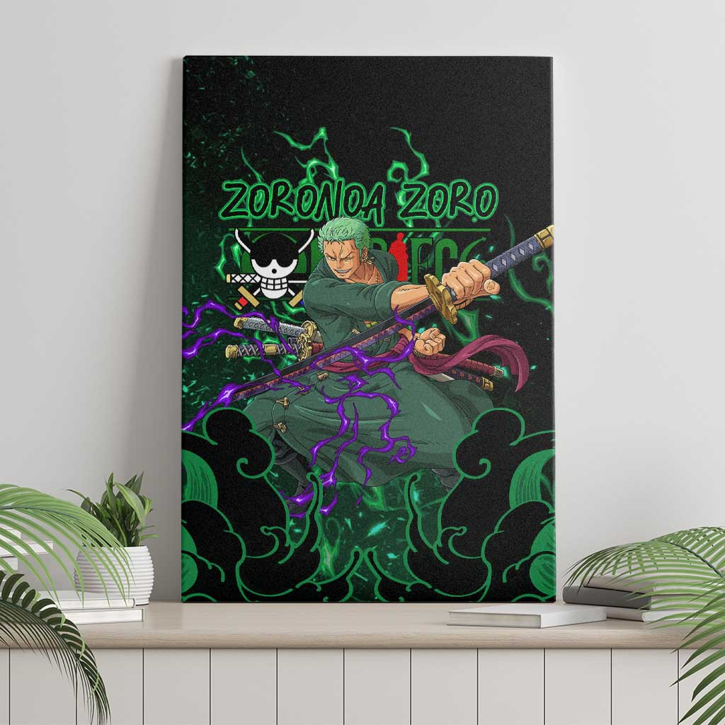 Roronoa Zoro One Piece Canvas Wall Art Haki Pattern Anime Style