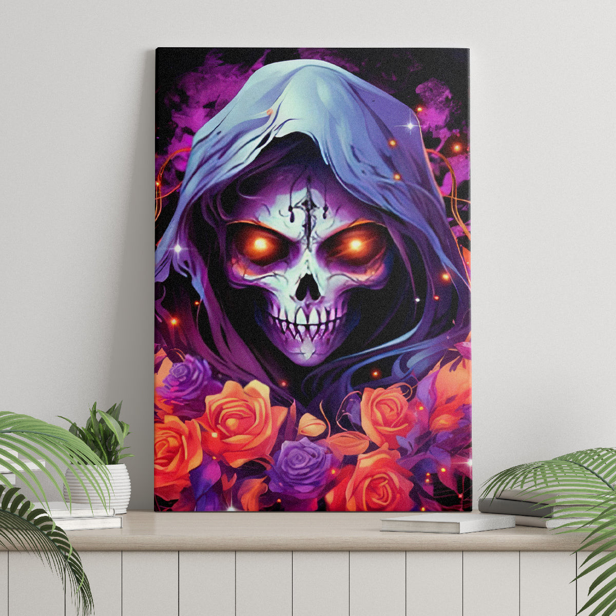 Rose Skull Canvas Wall Art F Bomb Mom I Sprinkle That Shit Like Confetti Dt01