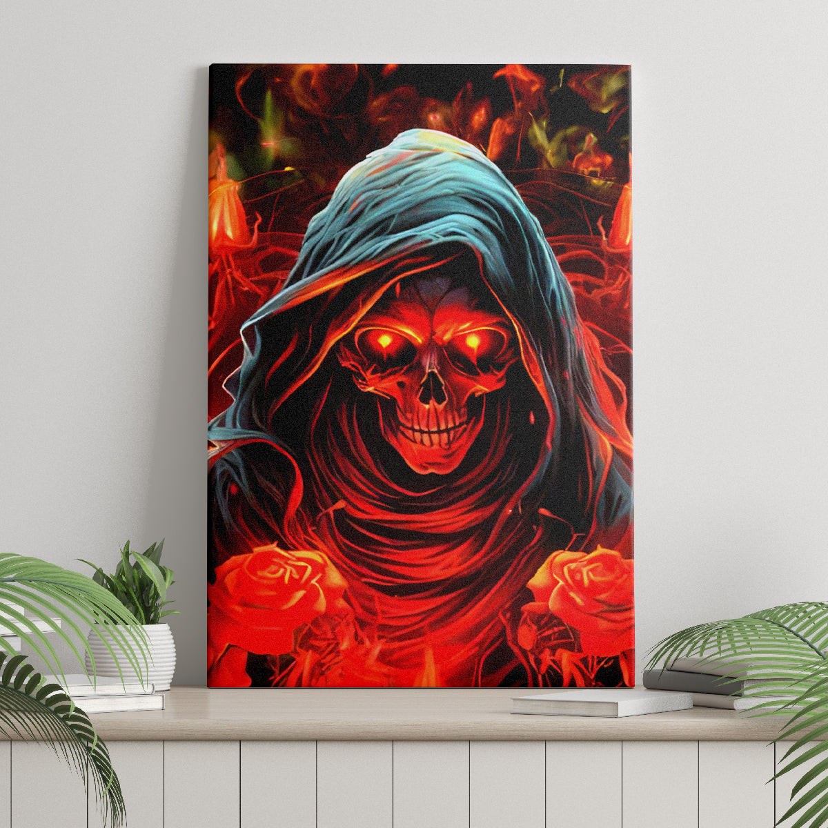 Rose Skull Canvas Wall Art Iam Sweet Girl But If You Piss Me Off Dt01