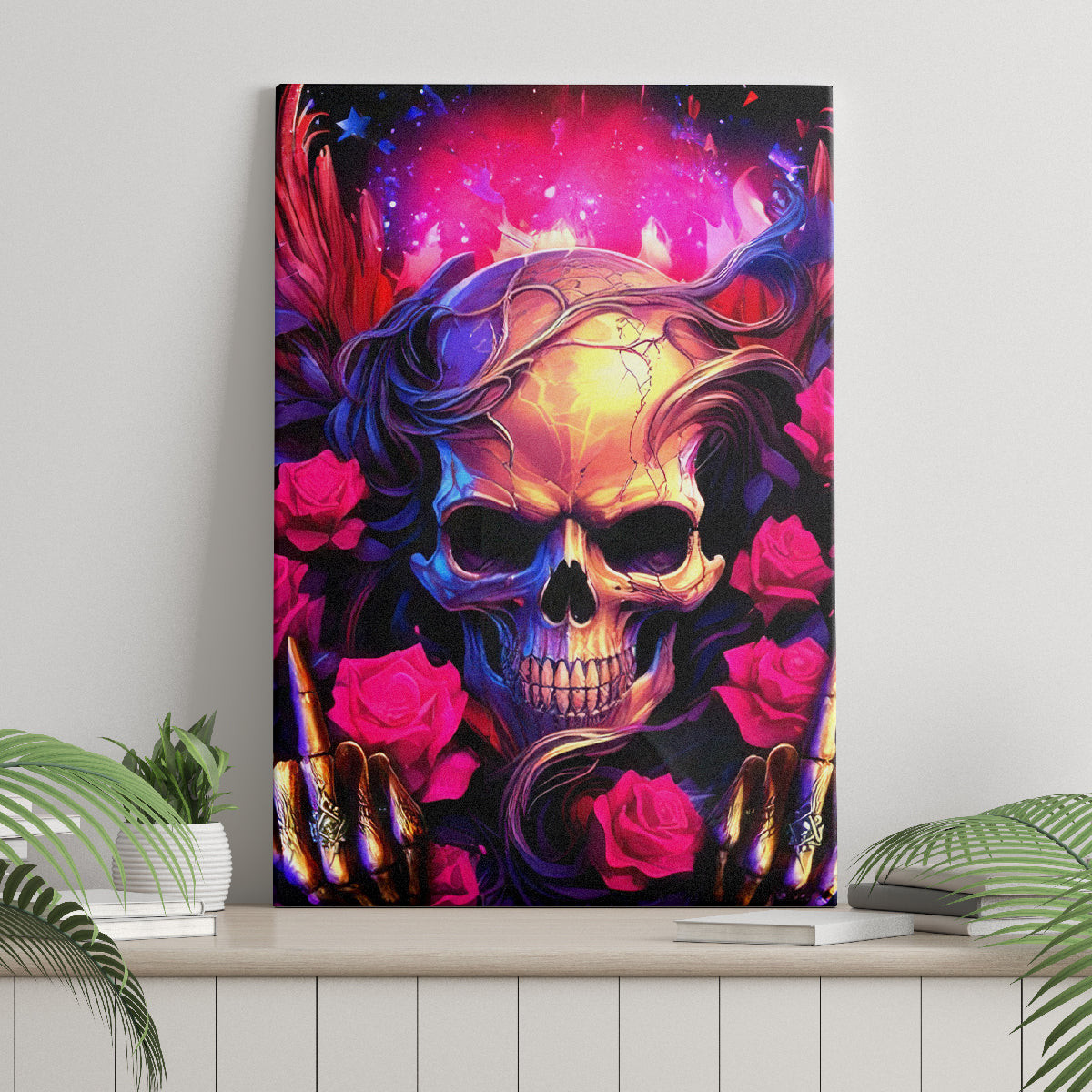 Rose Skull Canvas Wall Art No Matter How Much I Try To Be Fucking Nice Dt01
