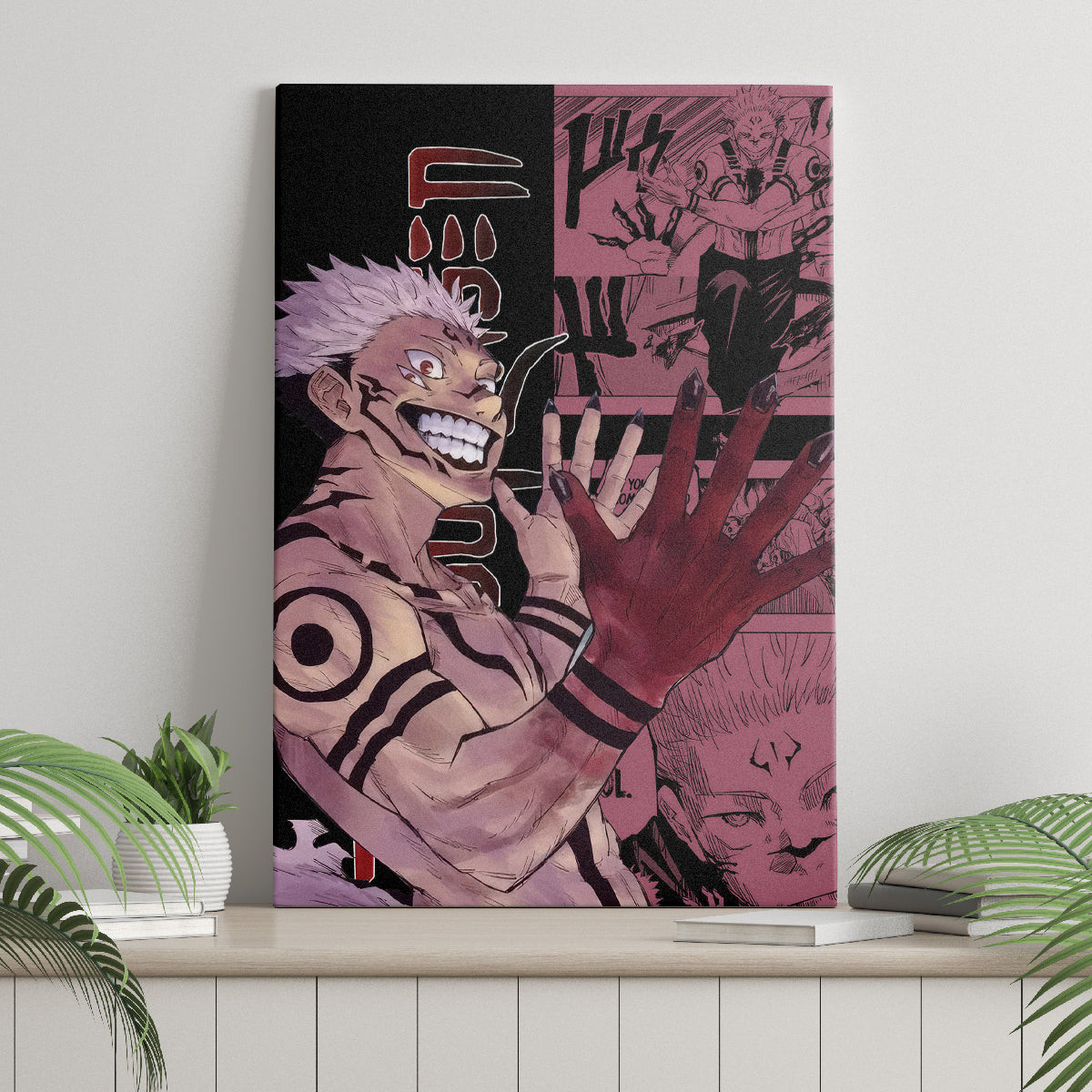 Ryoumen Sukuna Jujutsu Kaisen Manga Style Canvas Wall Art