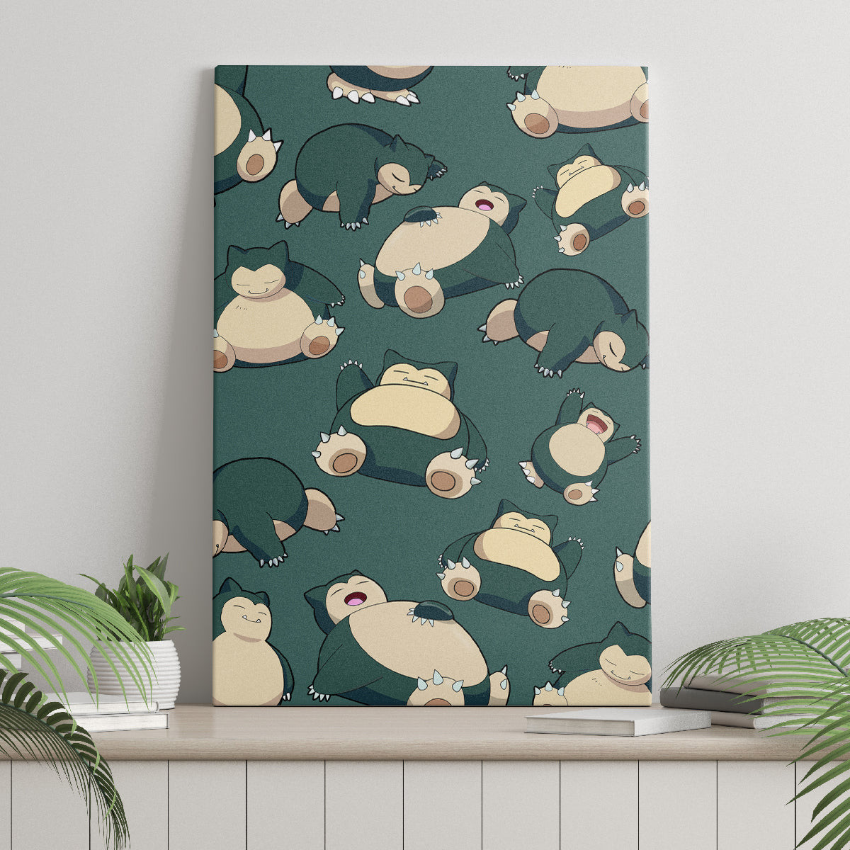 Snorlax Pattern Style Canvas Wall Art
