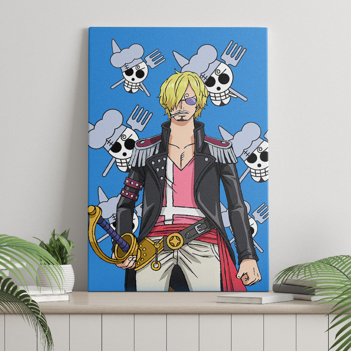 Vinsmoke Sanji Anime Movie Red Canvas Wall Art