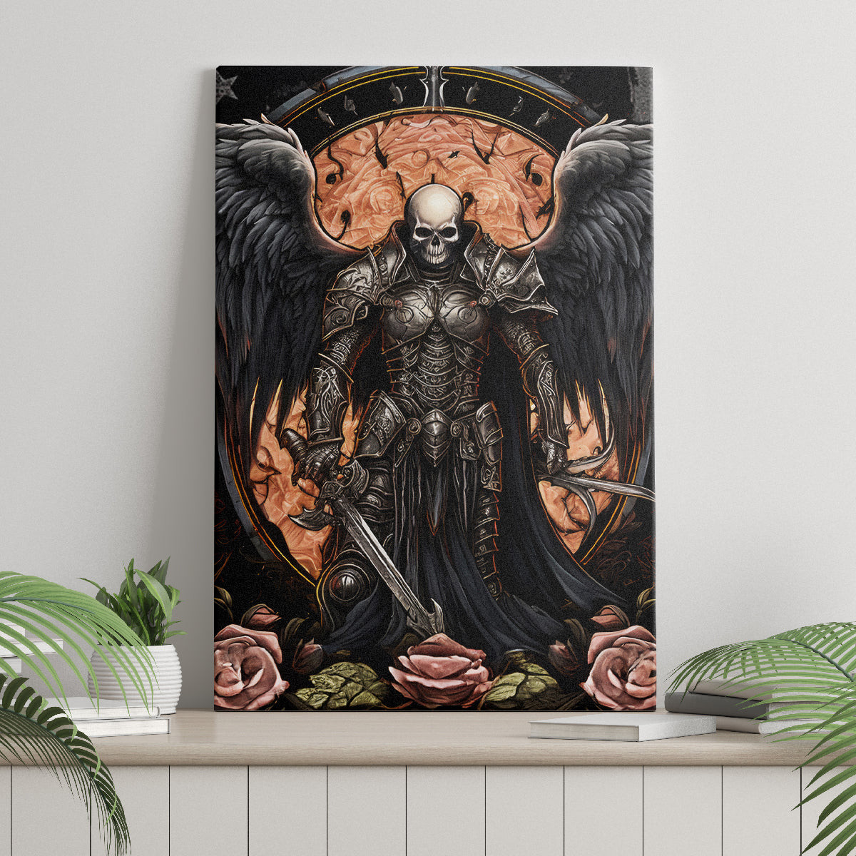 Warrior Skull Canvas Wall Art Warriors Are The One Who Always Fight Dt01