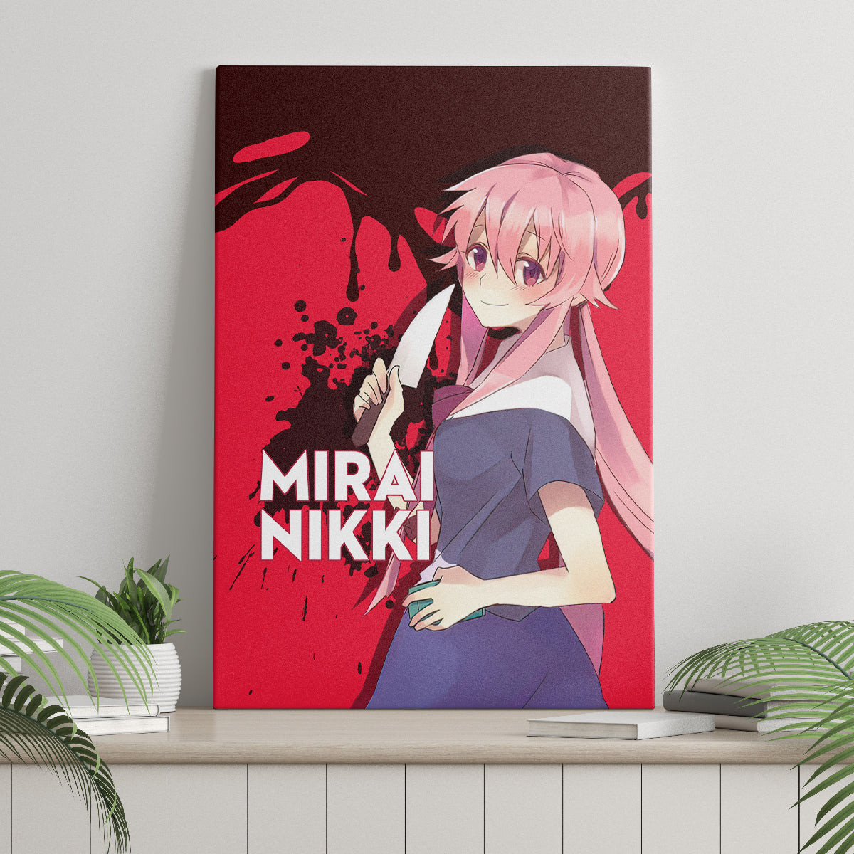Yuno Gasai Future Diary Mirai Nikki Canvas Wall Art Anime Style