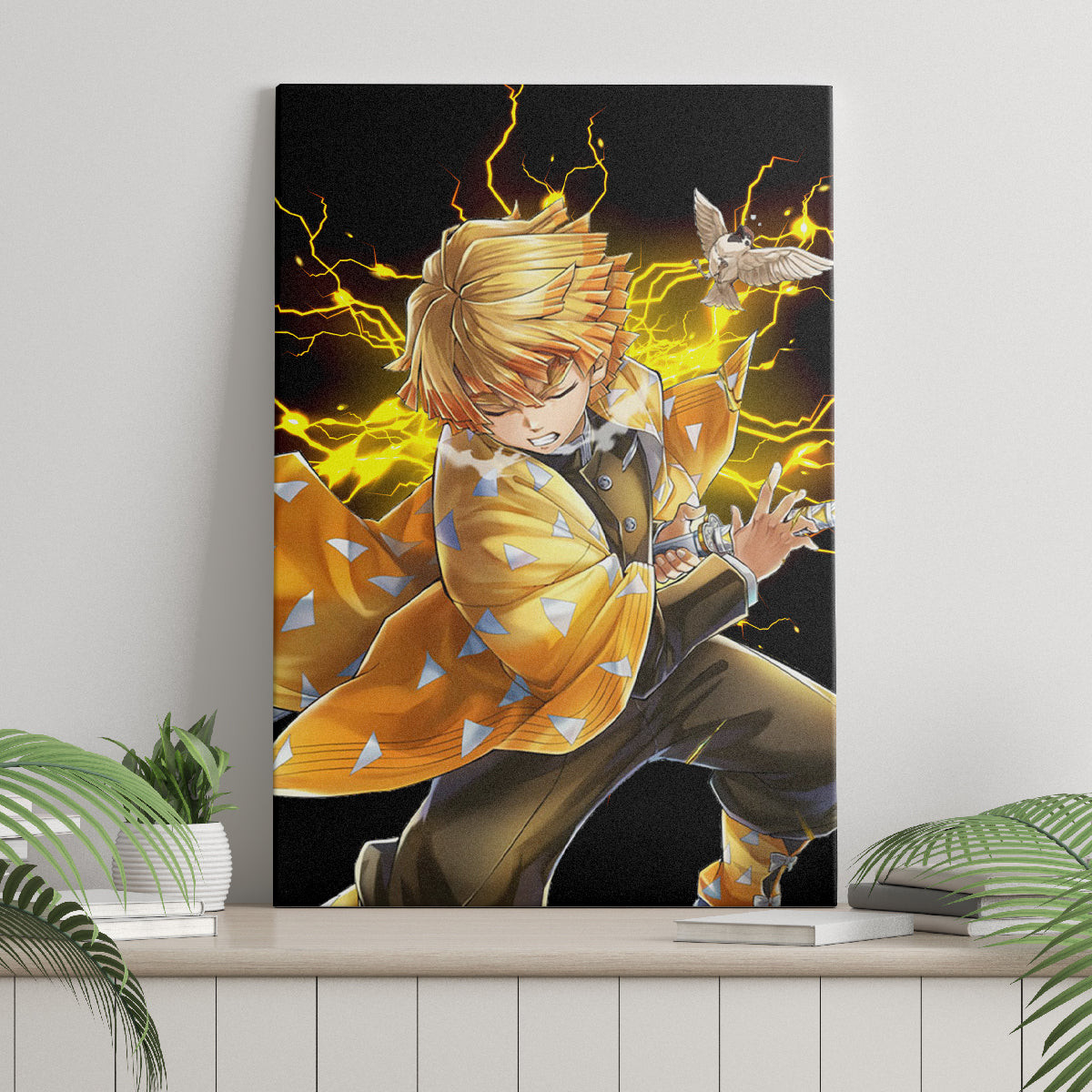Zenitsu Agatsuma Demon Slayer Canvas Wall Art Anime Mix Manga Style