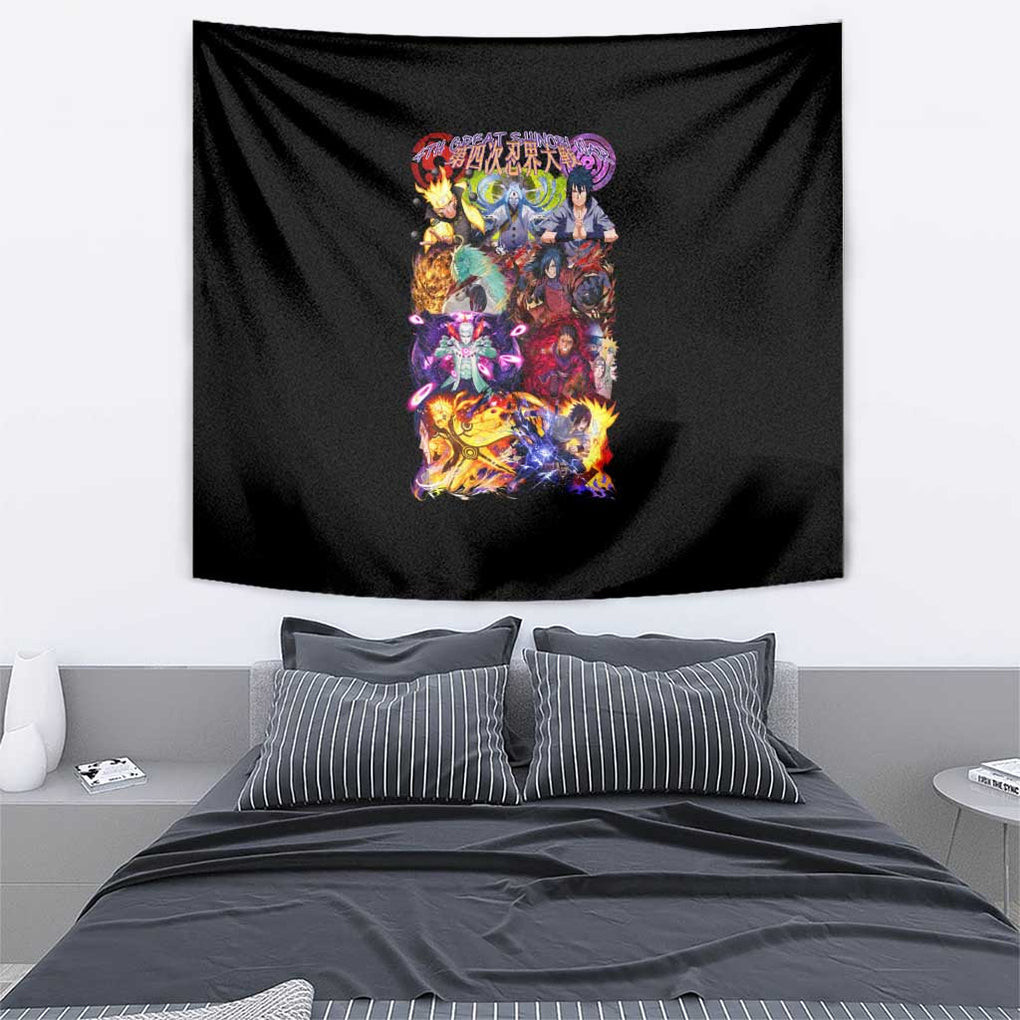 4th Great Shinobi War Naruto Shippuden Tapestry Japan Anime Style