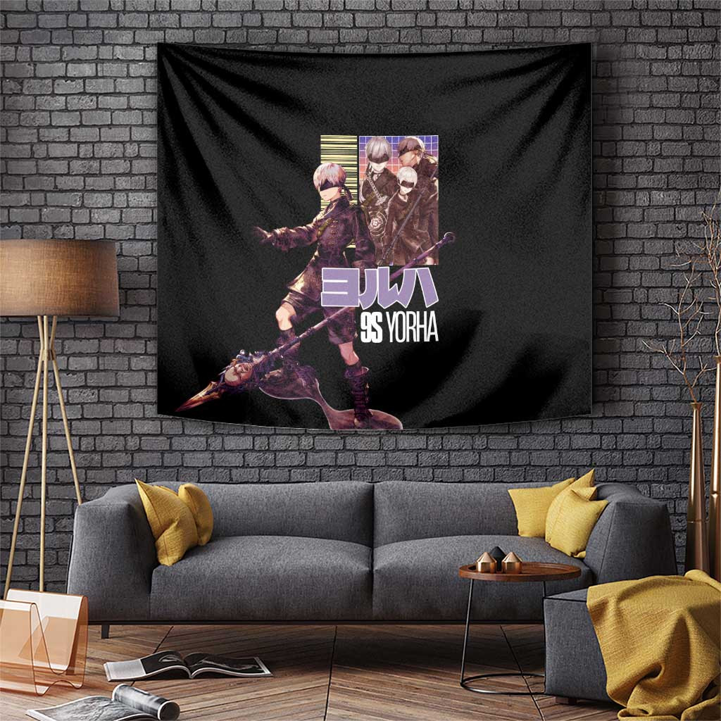 9s Nier Automata Featuring Futuristic Android Warrior Tapestry In Japan Anime Style
