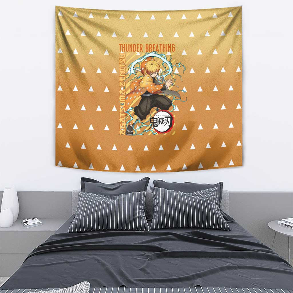 Agatsuma Zenitsu Demon Slayer Tapestry Anime Style
