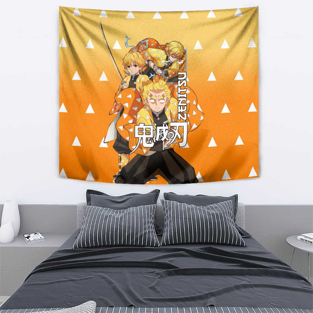 Agatsuma Zenitsu Haori Demon Slayer Tapestry Anime Style