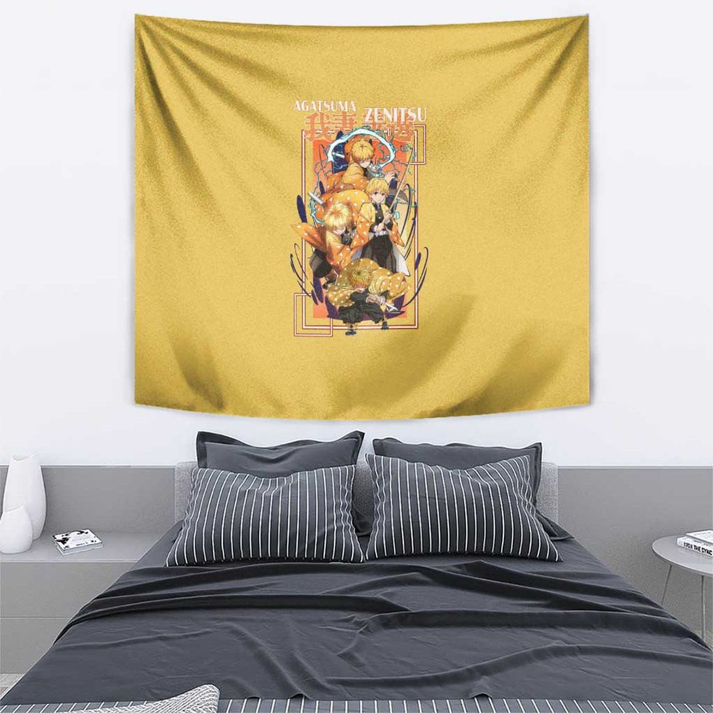 Agatsuma Zenitsu V2 Demon Slayer Tapestry Anime Style