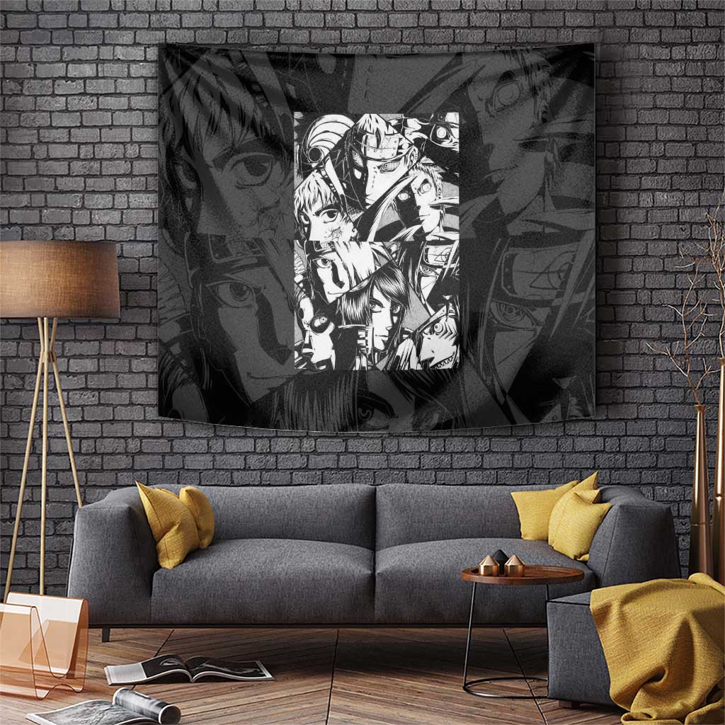 Akatsuki Naruto Legendary Rogue Ninja Group Tapestry In Dark Cloaks