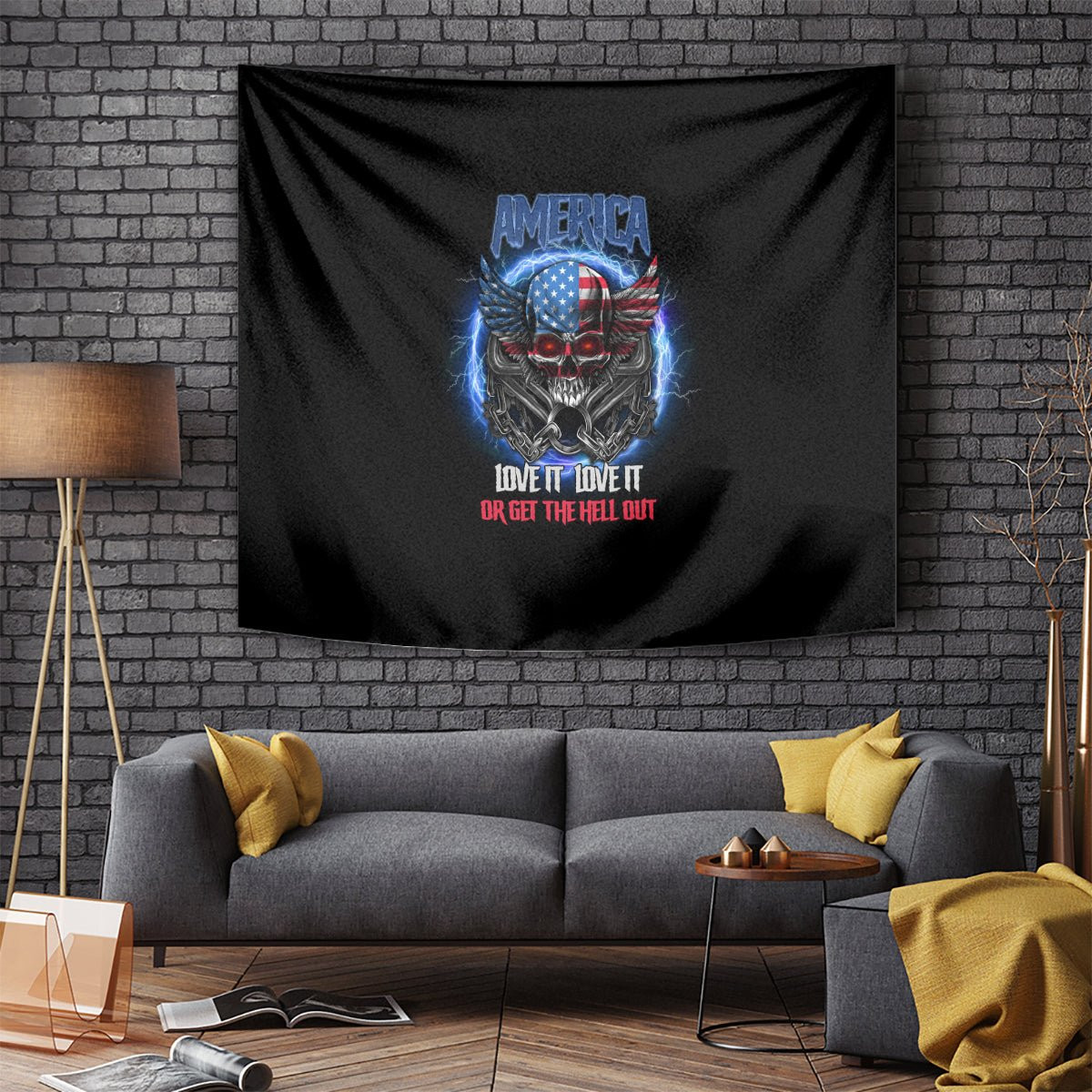 America Live It Love It Or Get The Hell Out Tapestry