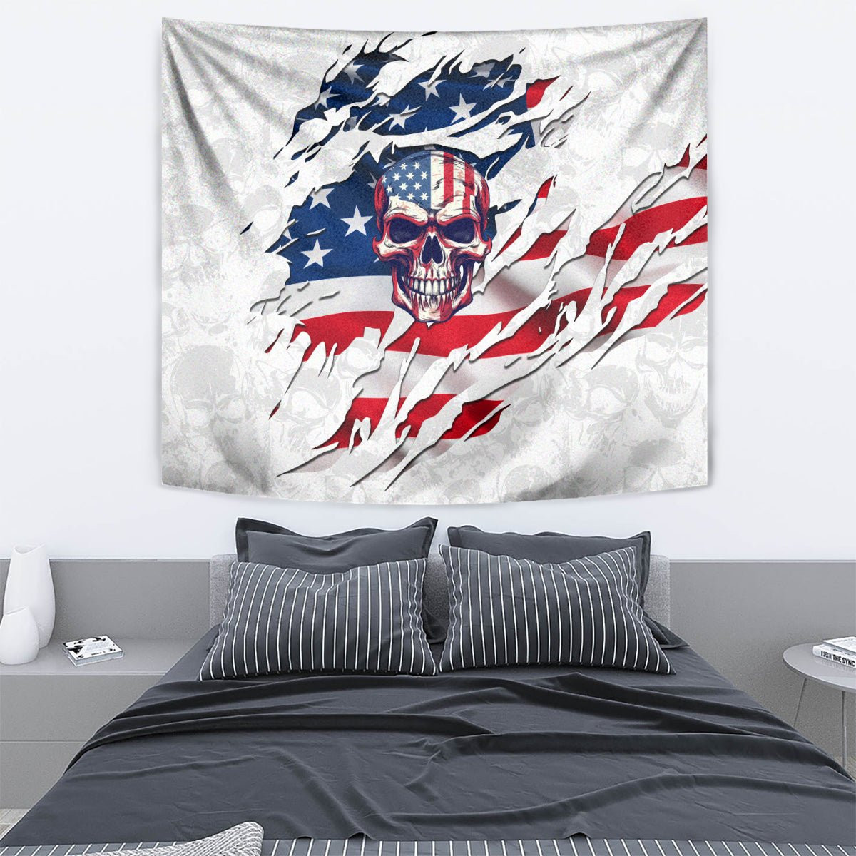 American Flag Skull Tapestry Dt02